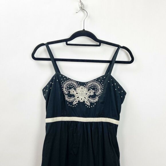 Anthropologie Moulinette Soeurs 4 Womens Black Embroidered Atwitter Tank Dress - Picture 2 of 7